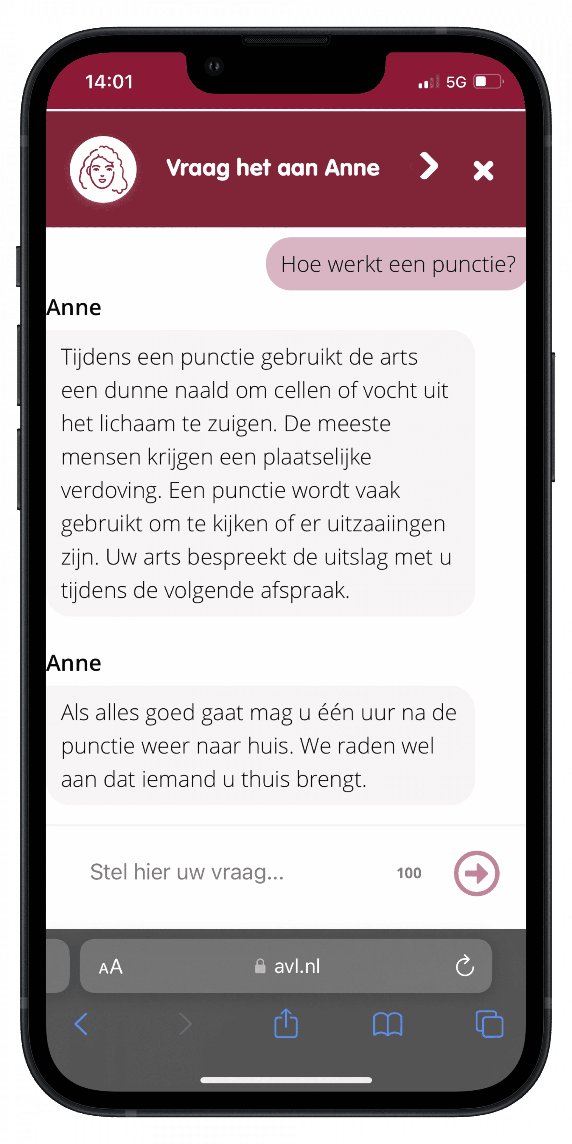 Customer Stories Antoni van Leeuwenhoek chatbot Gif plaatje AVL in iPhone